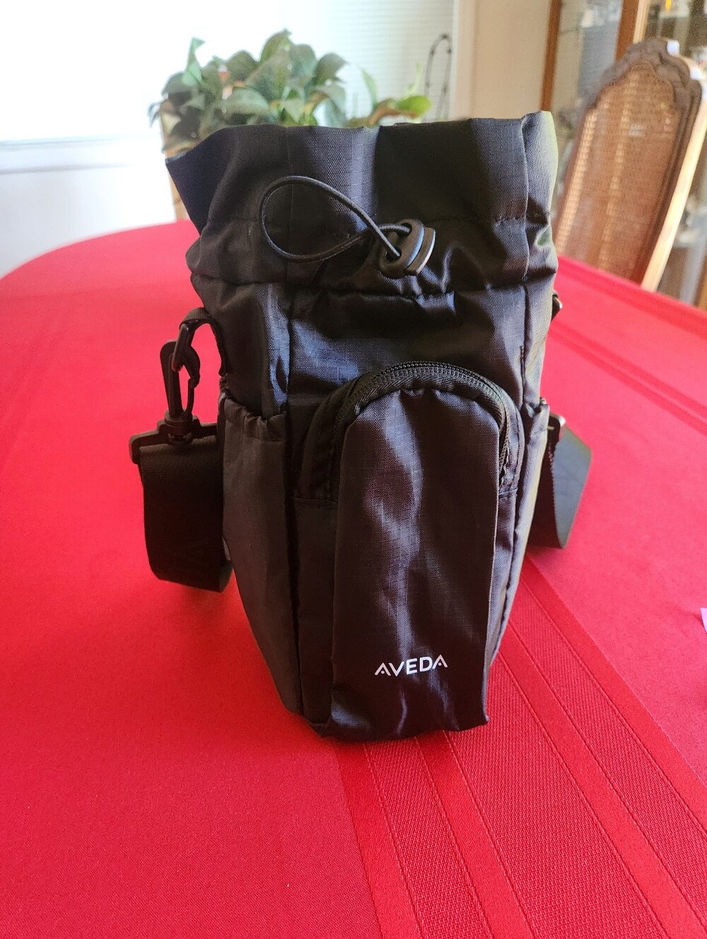 Aveda black crossbody water bottle bag with adjustable strap #crossbody #aveda